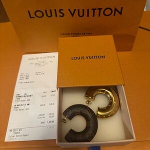 Authentic Louis Vuitton Monogram Hoops.